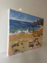 Load image into Gallery viewer, Plein air oil painting on canvas beach Manchester by the Sea Singing Beach Massachusetts summer art sea ocean allaprima paint
