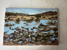 Load image into Gallery viewer, Original Beach Oil painting on canvas Morocco seascape ocean art Temara
