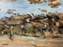 Load image into Gallery viewer, Oil painting Morocco beach, Rabat fishermen sea art
