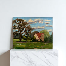 Load image into Gallery viewer, English landscape original oil painting on canvas by Carole Nataf plein air Soho Farmhouse
