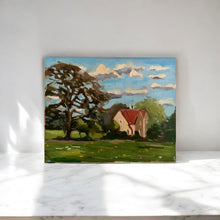Load image into Gallery viewer, English landscape original oil painting on canvas by Carole Nataf plein air Soho Farmhouse

