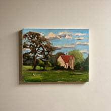 Load image into Gallery viewer, English landscape original oil painting on canvas by Carole Nataf plein air Soho Farmhouse
