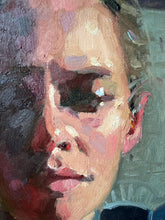 Load image into Gallery viewer, Fine art oil painting on canvas small portrait woman in the sun
