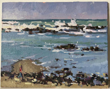 Load image into Gallery viewer, Morocco Beach Oil Painting: Rabat Seascape, Island sand bar
