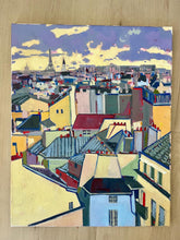 Load image into Gallery viewer, Oil painting on canvas roofs of Paris landscape Parisian cityscape
