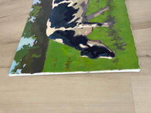 Load image into Gallery viewer, Cow Oil Painting on Canvas, Farm Animal Art (16x20 inches)

