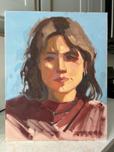 Load image into Gallery viewer, Female portrait allaprima oil painting on canvas woman face
