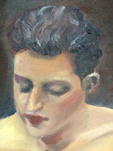 Load image into Gallery viewer, Original Oil Painting, Sitting Redhead Nude Woman Figure Study, 18x14"
