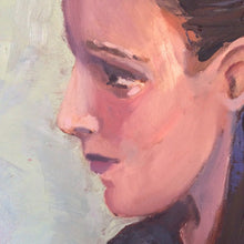 Load image into Gallery viewer, Original Oil Portrait Painting: Impressionist Female Profile, 12x12
