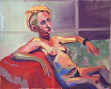 Load image into Gallery viewer, Oil Painting nude female figure, original painting on canvas, figurative art, nude woman art, colorful painting, one of a kind painting
