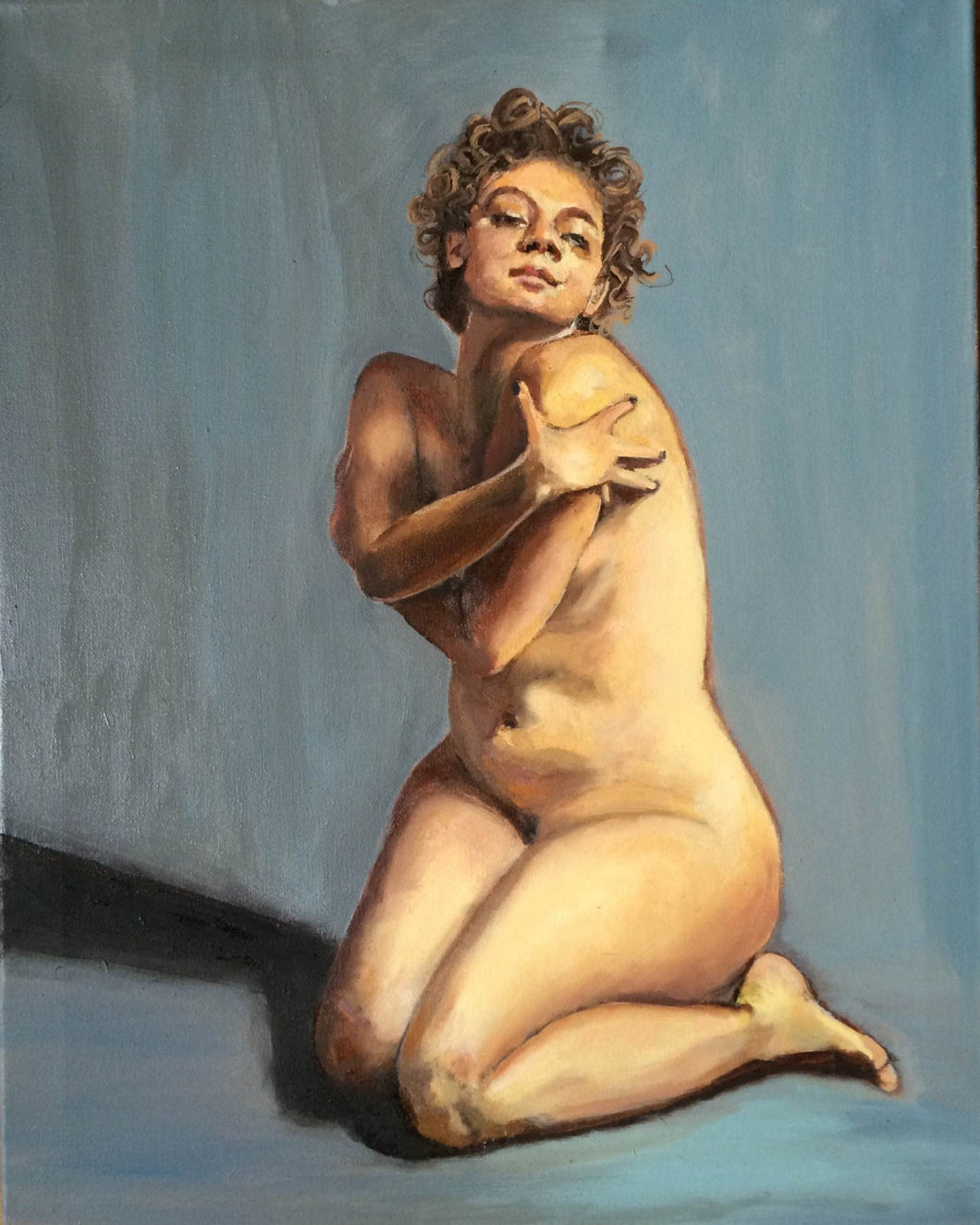 Original Art Woman figure Oil painting on Canvas, nude female painting, nude woman art, allaprima figure, oil painting on canvas