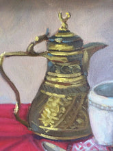 Load image into Gallery viewer, Still Life Painting, Original Oil Painting, Figurative painting on canvas. Still life with mug and coffee pot
