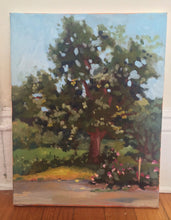 Load image into Gallery viewer, Landscape Oil Painting Plein Air on Canvas, Original art, home decoration, wedding gifts art, Trees and flowers at Harvard Arnold Arboretum
