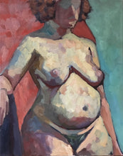Load image into Gallery viewer, Female figure Oil Painting Allaprima woman nude painting female body fine art impressionist painting oil on canvas studio figure
