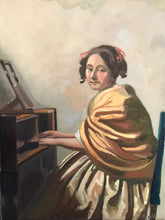 Load image into Gallery viewer, Vermeer Oil Painting reproduction Oil on Canvas Young Woman playing the virginal figurative art Famous painting Free US Delivery
