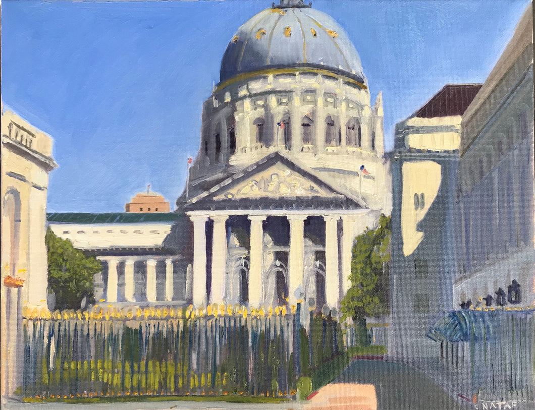 Original painting San Francisco City Hall Painting Plein Air Painting Oil on Canvas Allaprima Cityscape figurative Fine Art Free US delivery