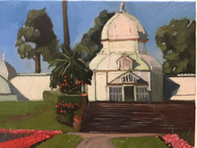 Load image into Gallery viewer, Painting on canvas San Francisco Conservatory of Flowers Plein Air Allaprima Landscape Golden Gate Park Free US Delivery
