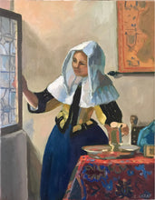 Load image into Gallery viewer, Vermeer Oil Painting reproduction Oil on Canvas Young Woman with a water pitcher figurative art Famous painting Free US Delivery
