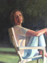 Load image into Gallery viewer, Female Portrait Painting in a Landscape Original Art Impressionist portraiture
