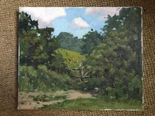 Load image into Gallery viewer, Plein Air Oil Painting Hamsptead Heath art. Oil on canvas, original art, painted on location in London park. Tree branches.
