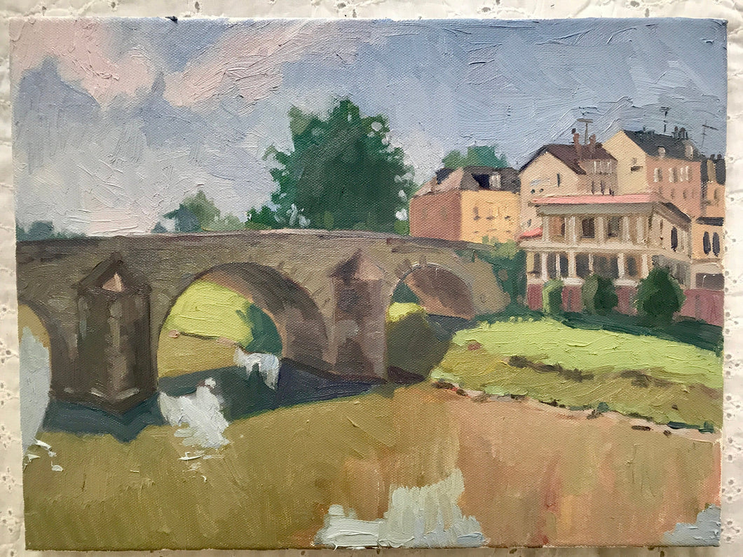 L'Isle Adam Painting Original Oil on Canvas Painting French Landscape Oise River