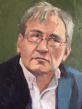 Load image into Gallery viewer, Portrait painting Orhan Pamuk original oil painting on canvas french author portraiture male portrait
