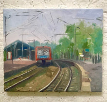 Load image into Gallery viewer, Plein Air Oil Painting Original Art Train station L&#39;isle Adam oil painting on canvas figurative art
