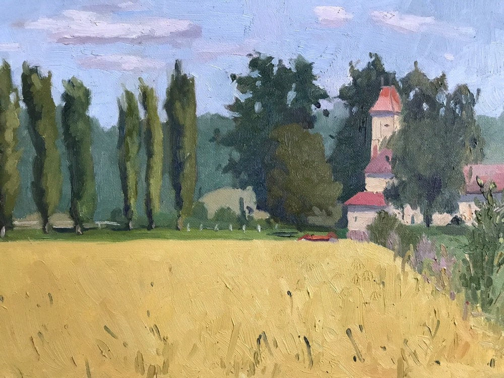French landscape Oil painting on canvas Nesles-la-Vallée original art paysage val d'oise painting