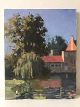 Load image into Gallery viewer, Cambridge Coe Fen park plein air painting oil painting on board park landscape England British landscape art
