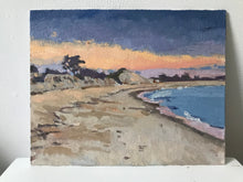 Load image into Gallery viewer, Sunset painting of Crane’s beach in Ipswich Massachusetts Original Oil painting on panel New-England seascape Original Art Atlantic Ocean
