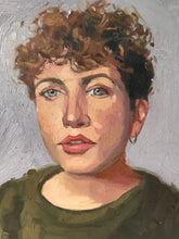 Load image into Gallery viewer, Allaprima portrait painting oil on canvas female portrait figurative art Annie Mac portrait
