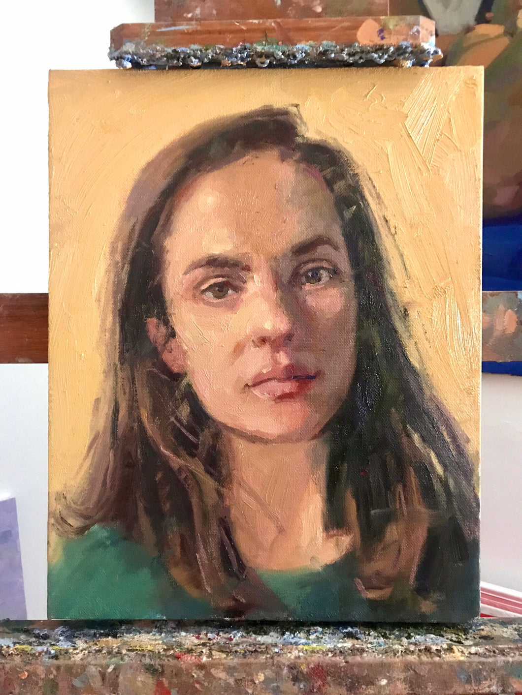 Female portrait painting young woman original portrait commission on canvas