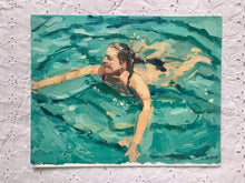 Load image into Gallery viewer, Original oil painting on panel women swimming seascape beachscape in Vietnam
