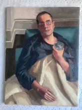Load image into Gallery viewer, Portrait painting Ali sleeping male original portrait on canvas man asleep original art
