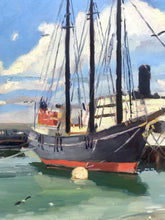 Load image into Gallery viewer, Original painting San Francisco Marina Painting Plein Air Painting Oil on Canvas allaprima landscape painting boat
