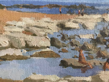 Load image into Gallery viewer, Sicily beach landscape oil painting Montallegro Italy seascape beach original art on panelled canvas
