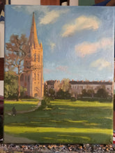 Load image into Gallery viewer, Clissold Park Islington London landscape Plein Air Painting Oil on Canvas Original London Painting Church England
