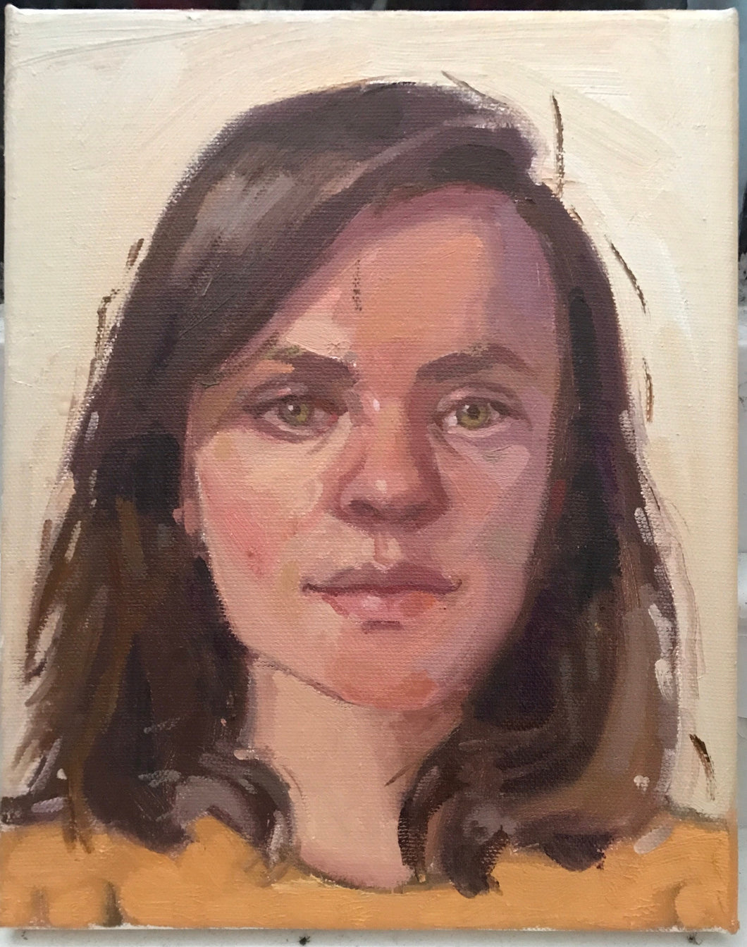 Allaprima portrait painting oil on canvas female portrait figurative art woman face