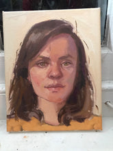 Load image into Gallery viewer, Allaprima portrait painting oil on canvas female portrait figurative art woman face
