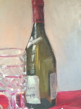 Load image into Gallery viewer, Still Life Painting Wine Bottle, Original Painting, Allaprima figurative art, wall art, home decor, wedding gift, gift for mothers
